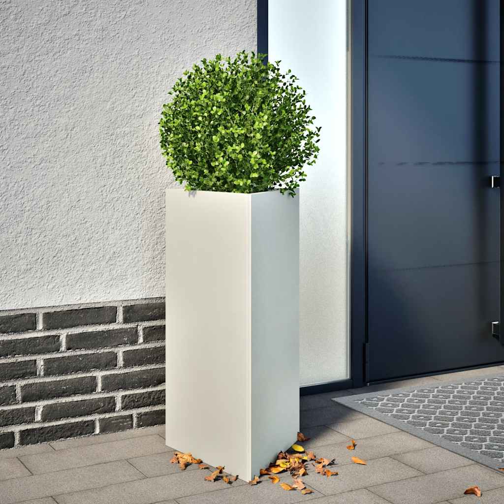 Kolmnurkne aia taimekast, valge, 40x34,5x75 cm, teras