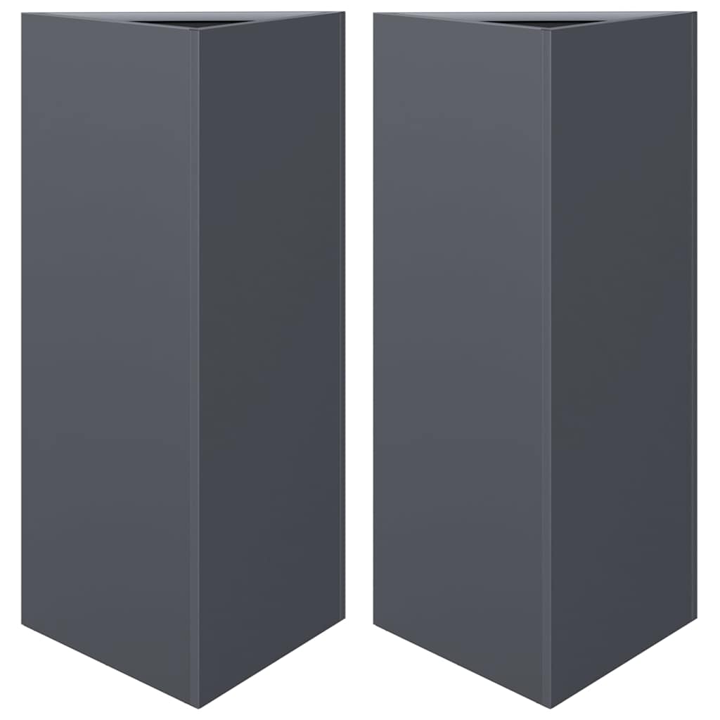 Aia taimekastid 2tk antratsiithall kolmnurk 40x34,5x75 cm teras