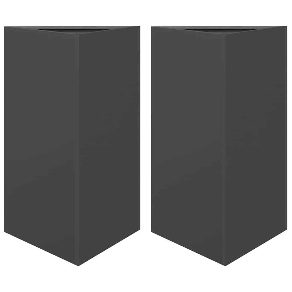 Aia taimekastid 2 tk, must, kolmnurk, 50x43x75 cm, teras