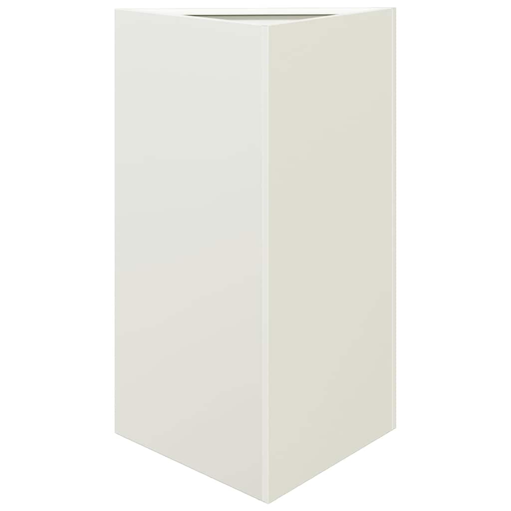 Kolmnurkne aia taimekast, valge, 50x43x75 cm, teras