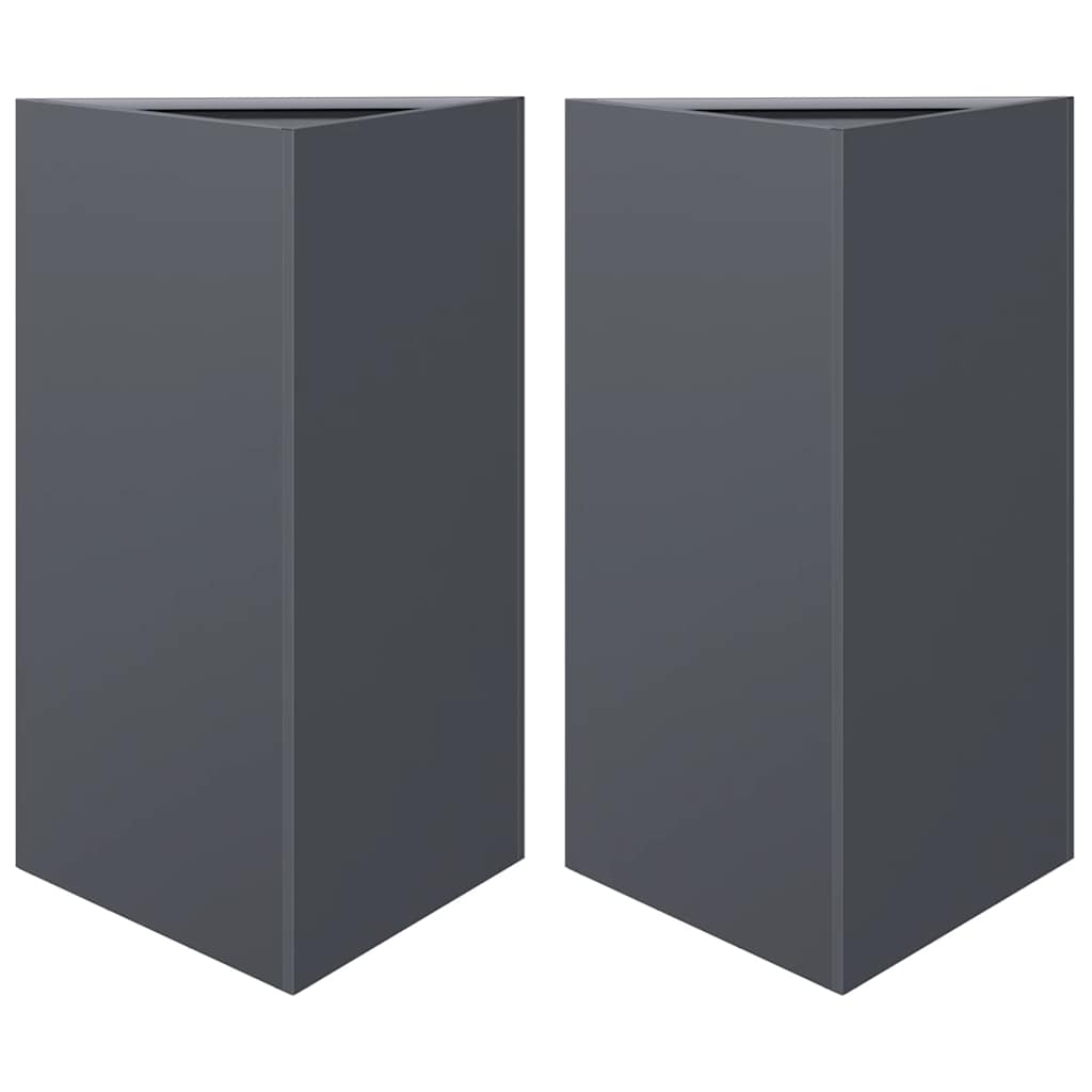 Aia taimekastid 2 tk antratsiithall kolmnurk 50x43x75 cm teras