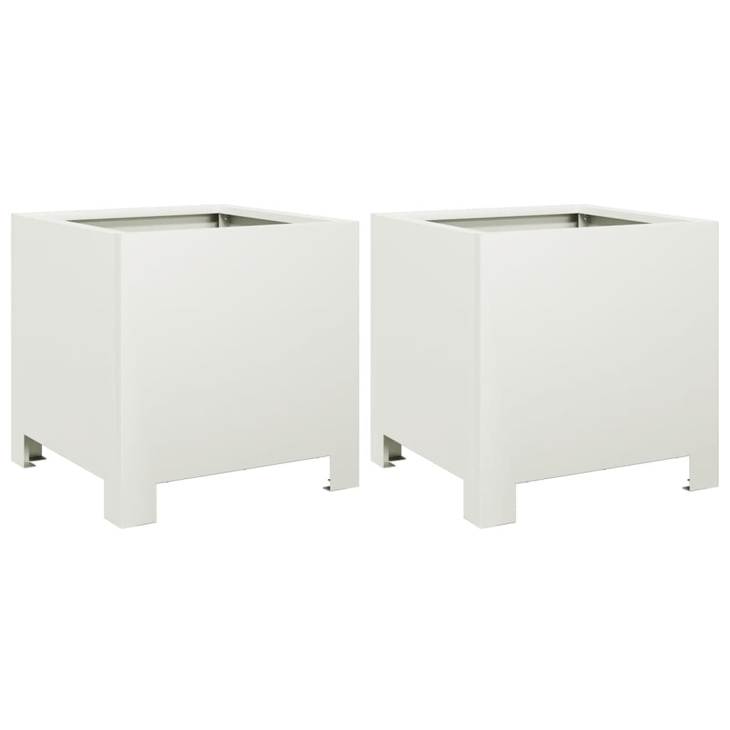 Aia taimekastid 2 tk, valge, 30x30x30 cm, teras