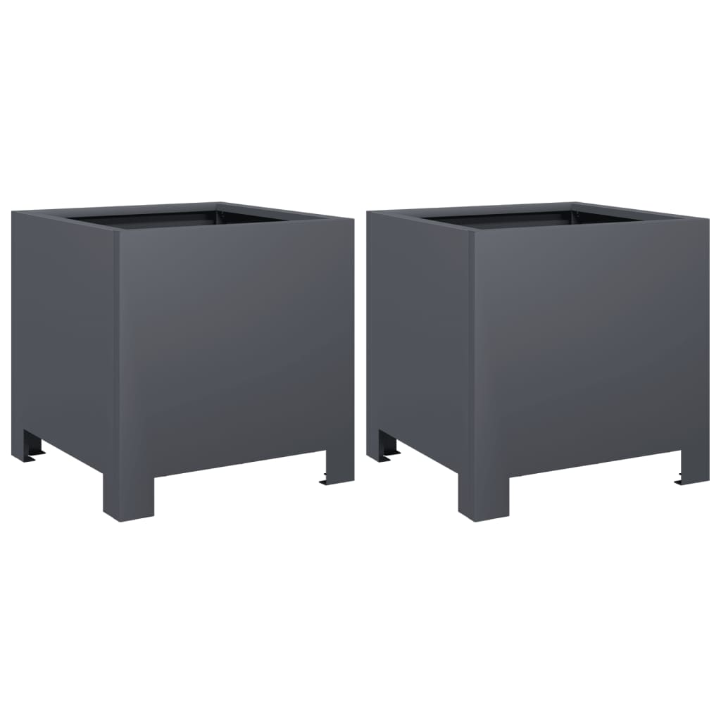Aia taimekastid 2 tk, antratsiithall, 30x30x30 cm, teras
