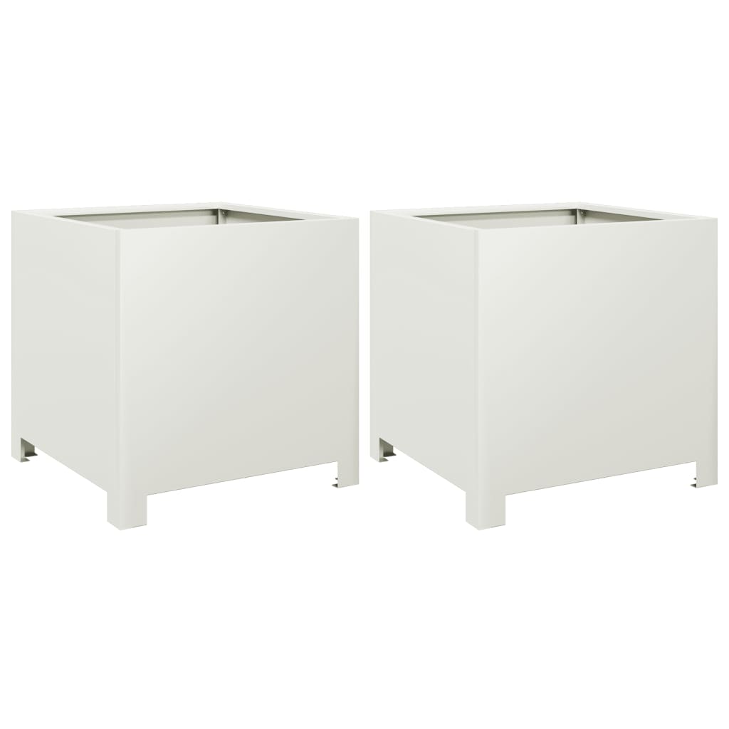 Aia taimekastid 2 tk, valge, 40x40x40 cm, teras