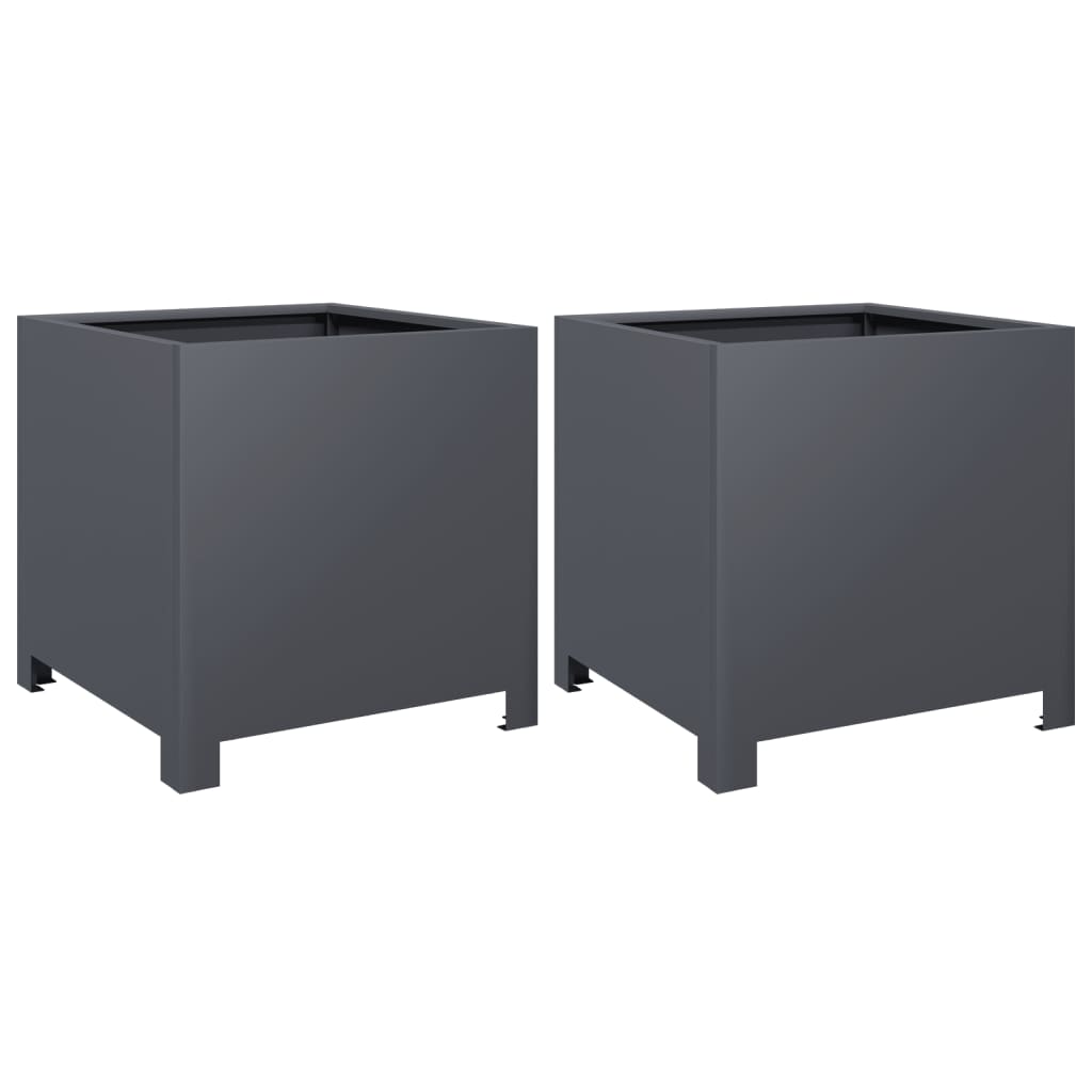 Aia taimekastid 2 tk, antratsiithall, 40x40x40 cm, teras