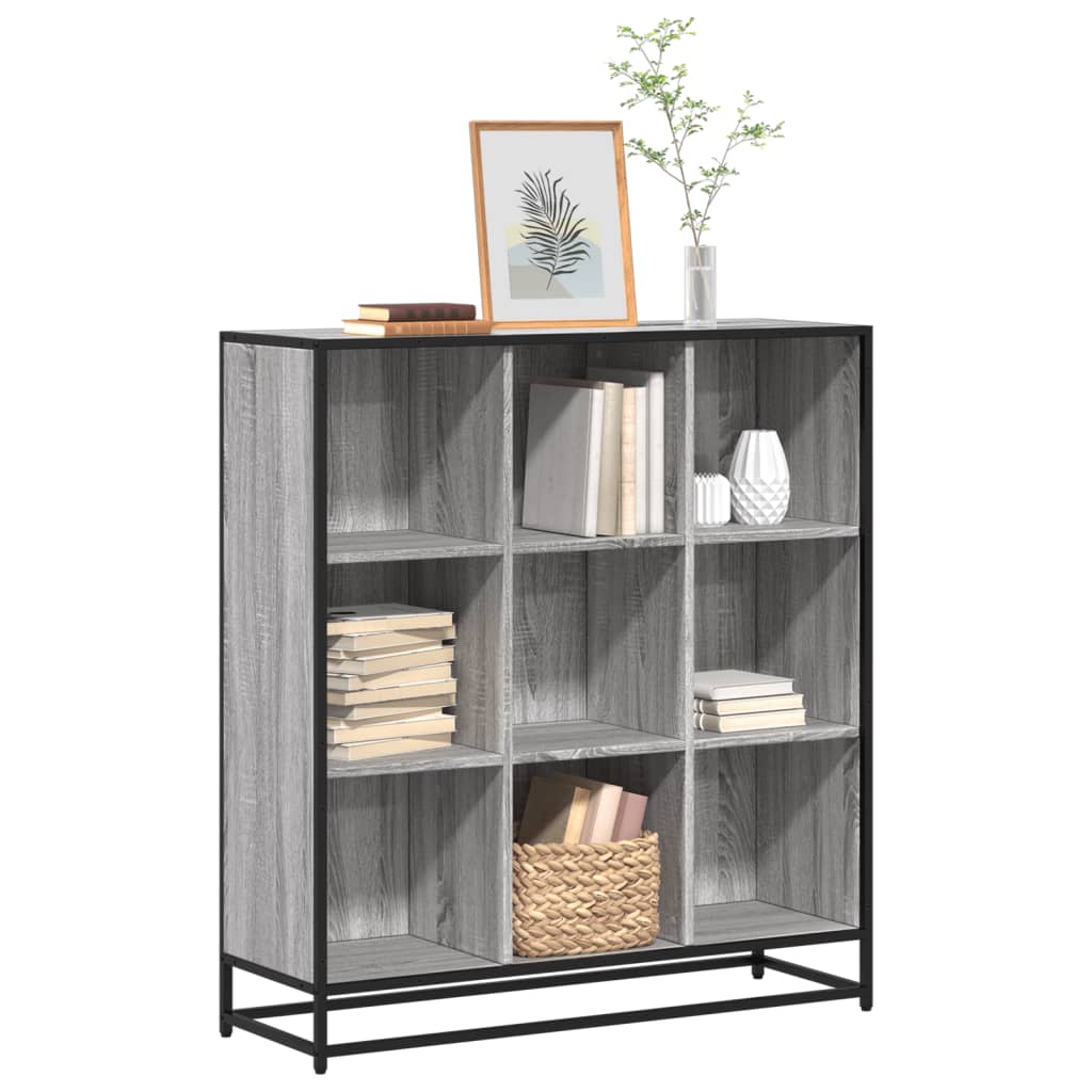 Raamatualus, hall Sonoma, 97,5x33x107,5 cm, tehispuit ja metall