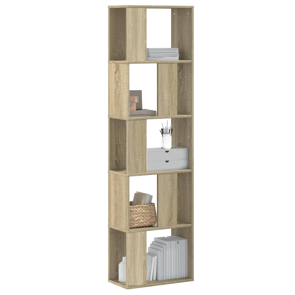 Raamaturiiul 5 korrust, Sonoma tamm, 45x23,5x162,5 cm tehispuit