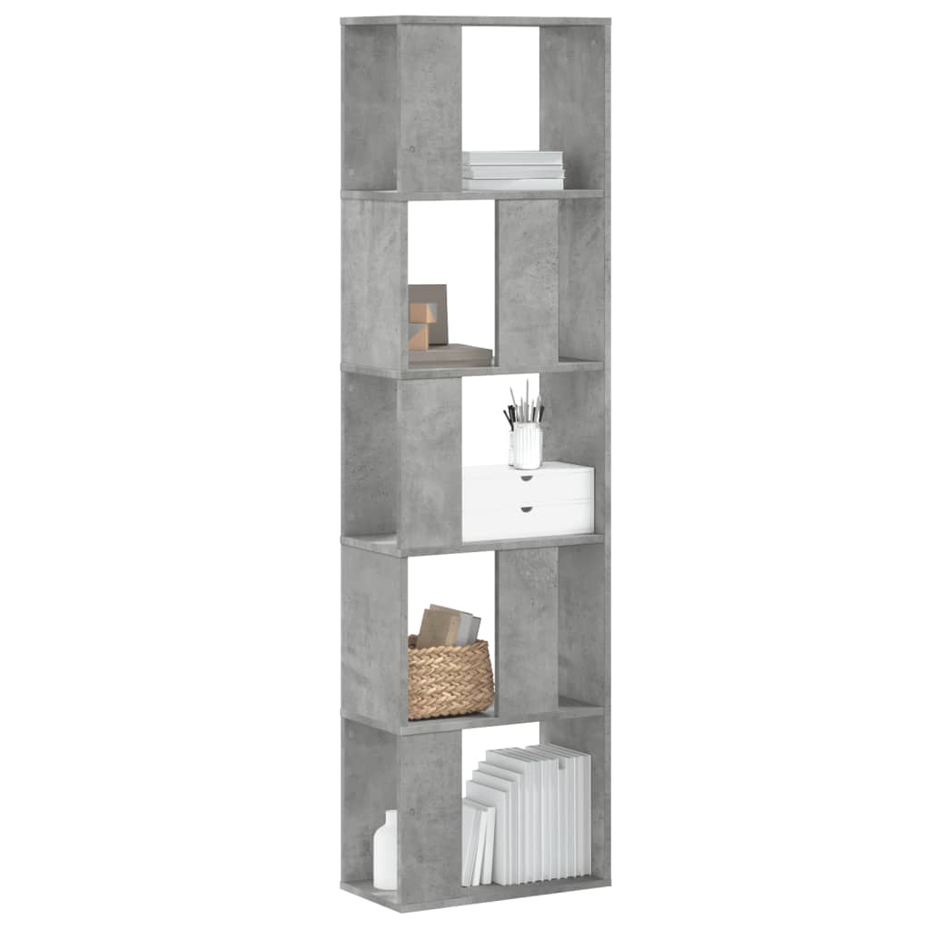 Raamaturiiul 5 korrust, betoonhall, 45x23,5x162,5 cm tehispuit