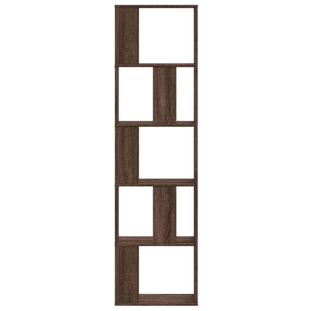 Raamaturiiul 5 korrust, pruun tamm, 45x23,5x162,5 cm tehispuit