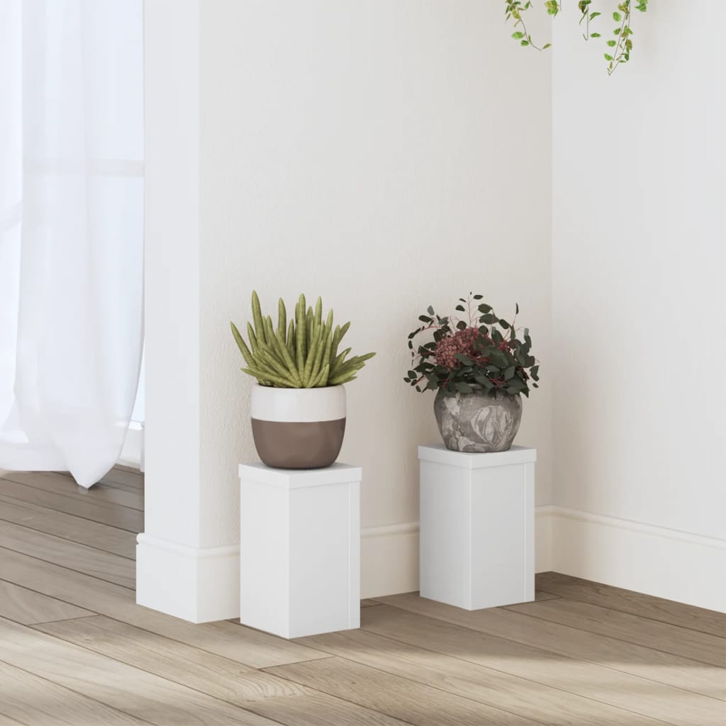 Taimealused 2 tk, valge, 10x10x18 cm, tehispuit