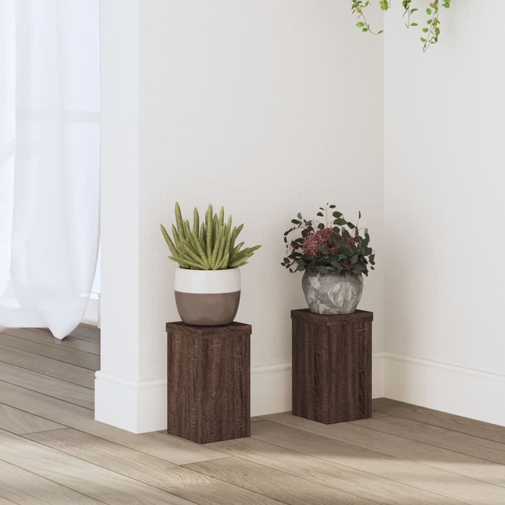 Taimealused 2 tk, pruun tamm, 10x10x18 cm, tehispuit