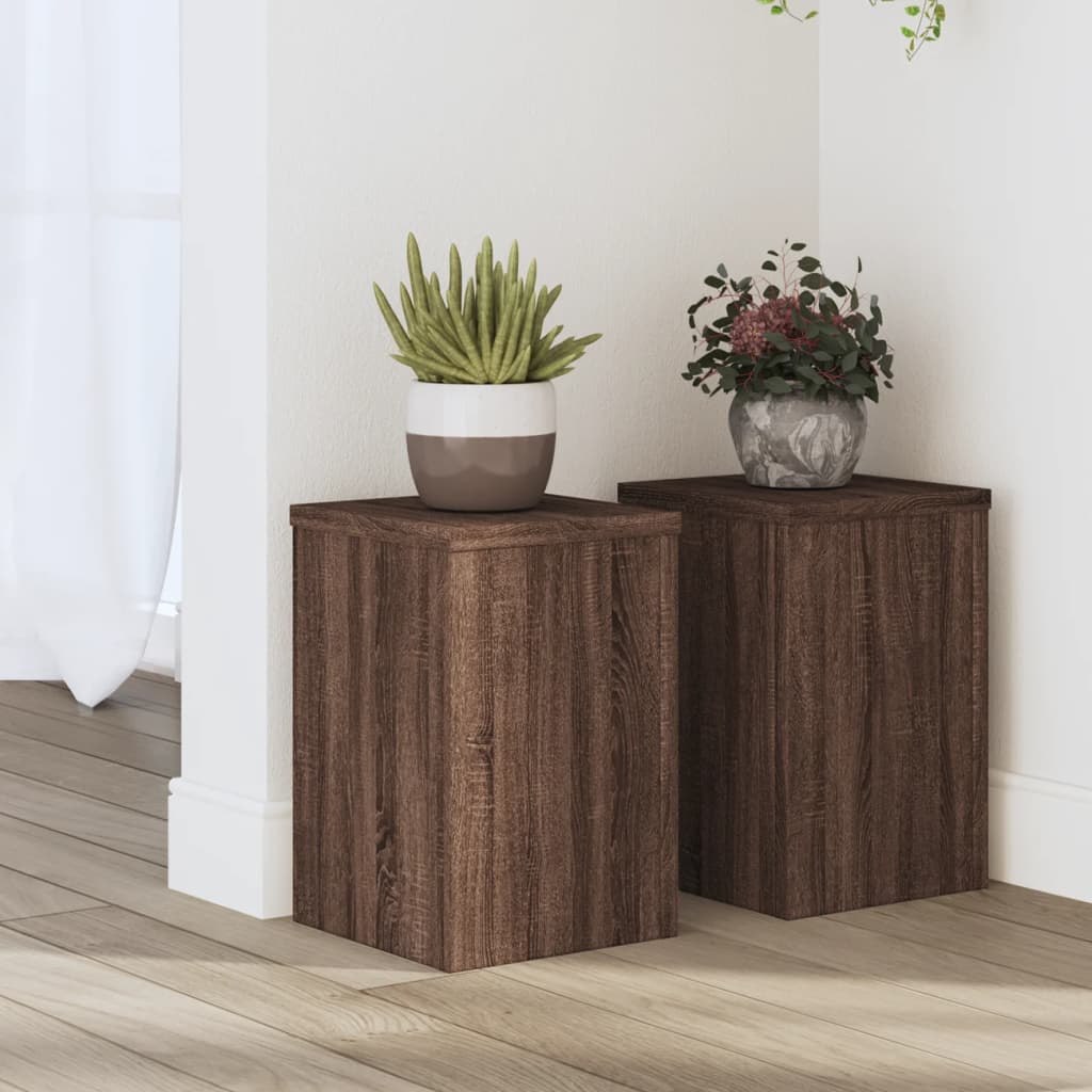 Taimealused 2 tk, pruun tamm, 20x20x30 cm, tehispuit