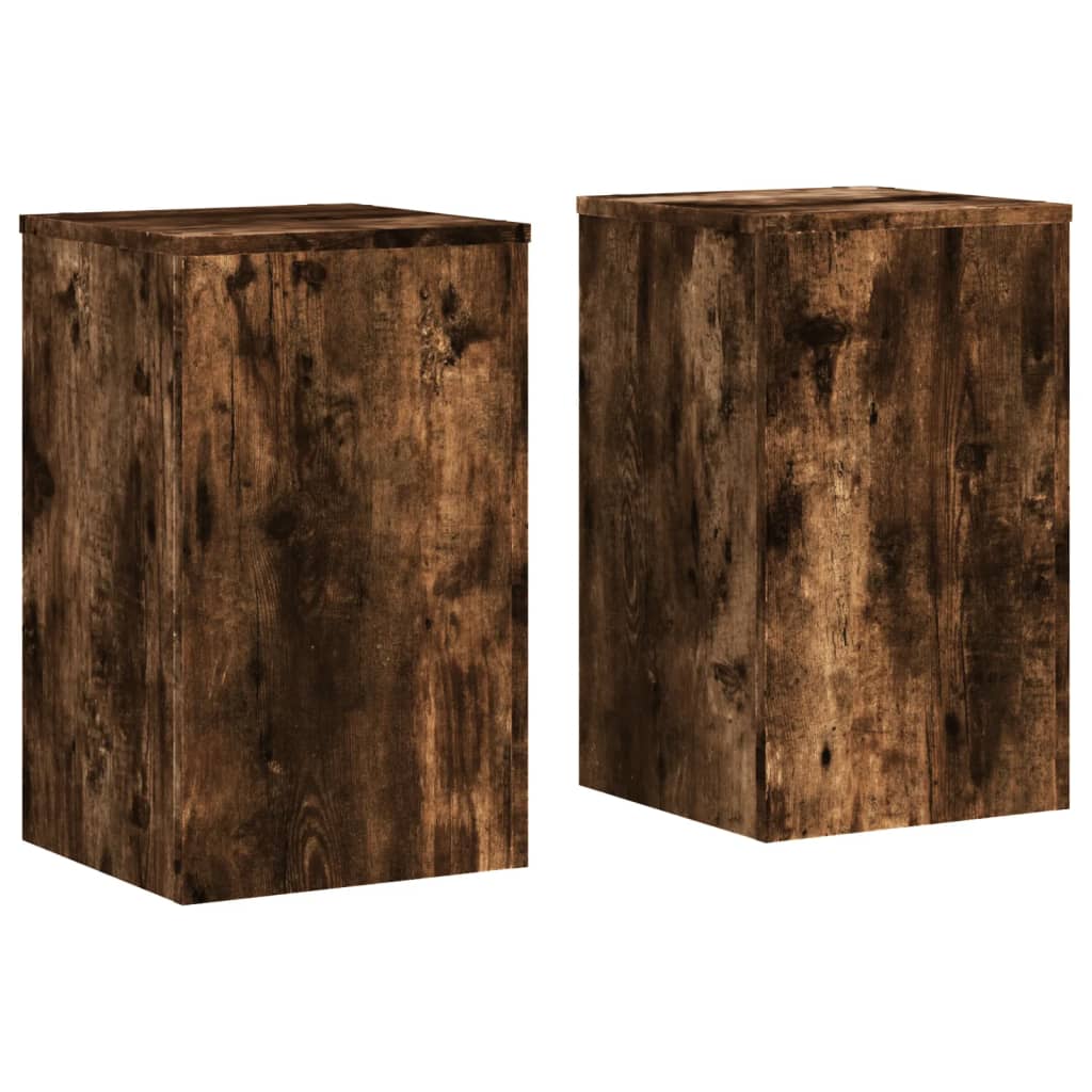 Taimealused 2 tk, suitsutatud tamm, 30x30x50 cm, tehispuit