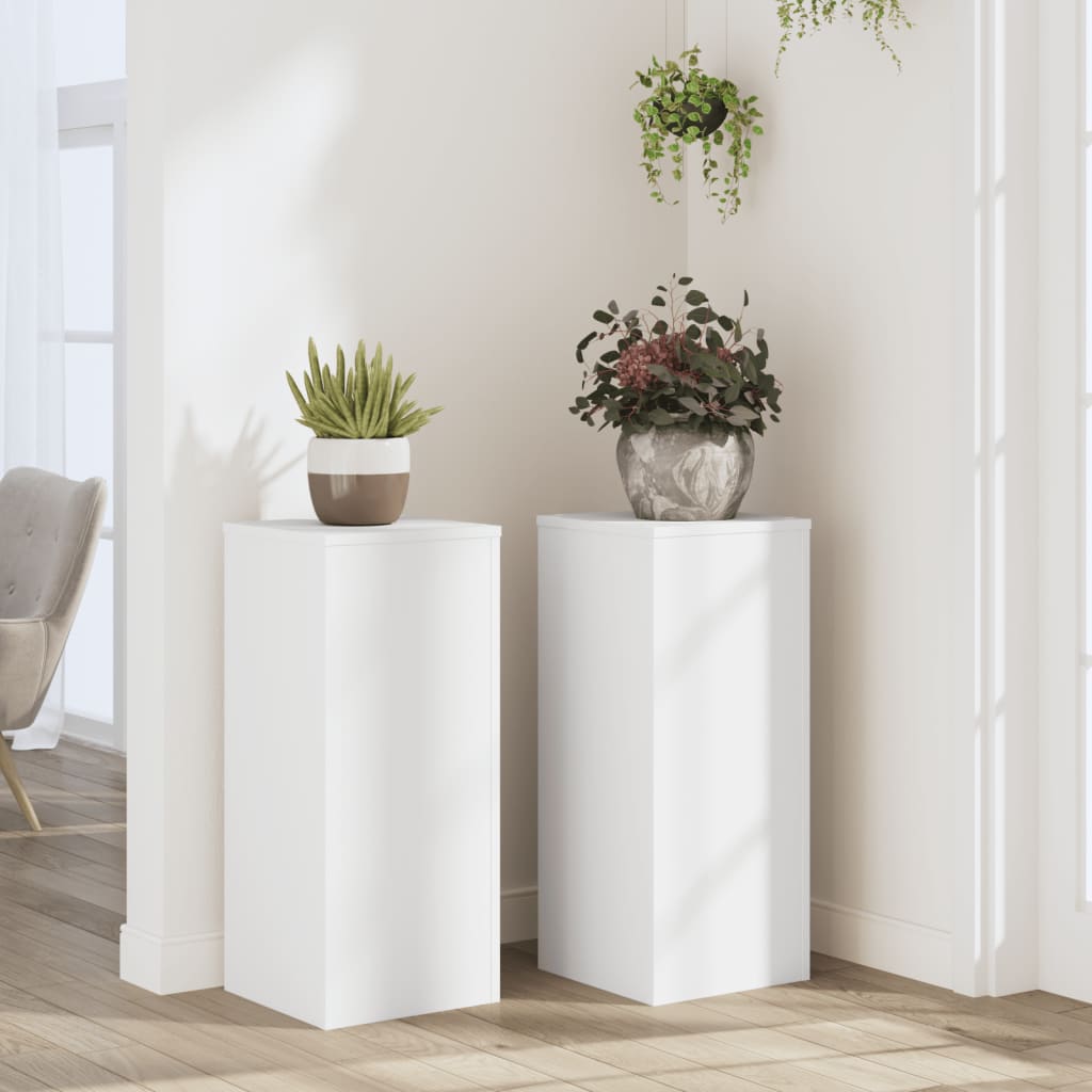Taimealused 2 tk, valge, 30 x 30 x 70 cm, tehispuit
