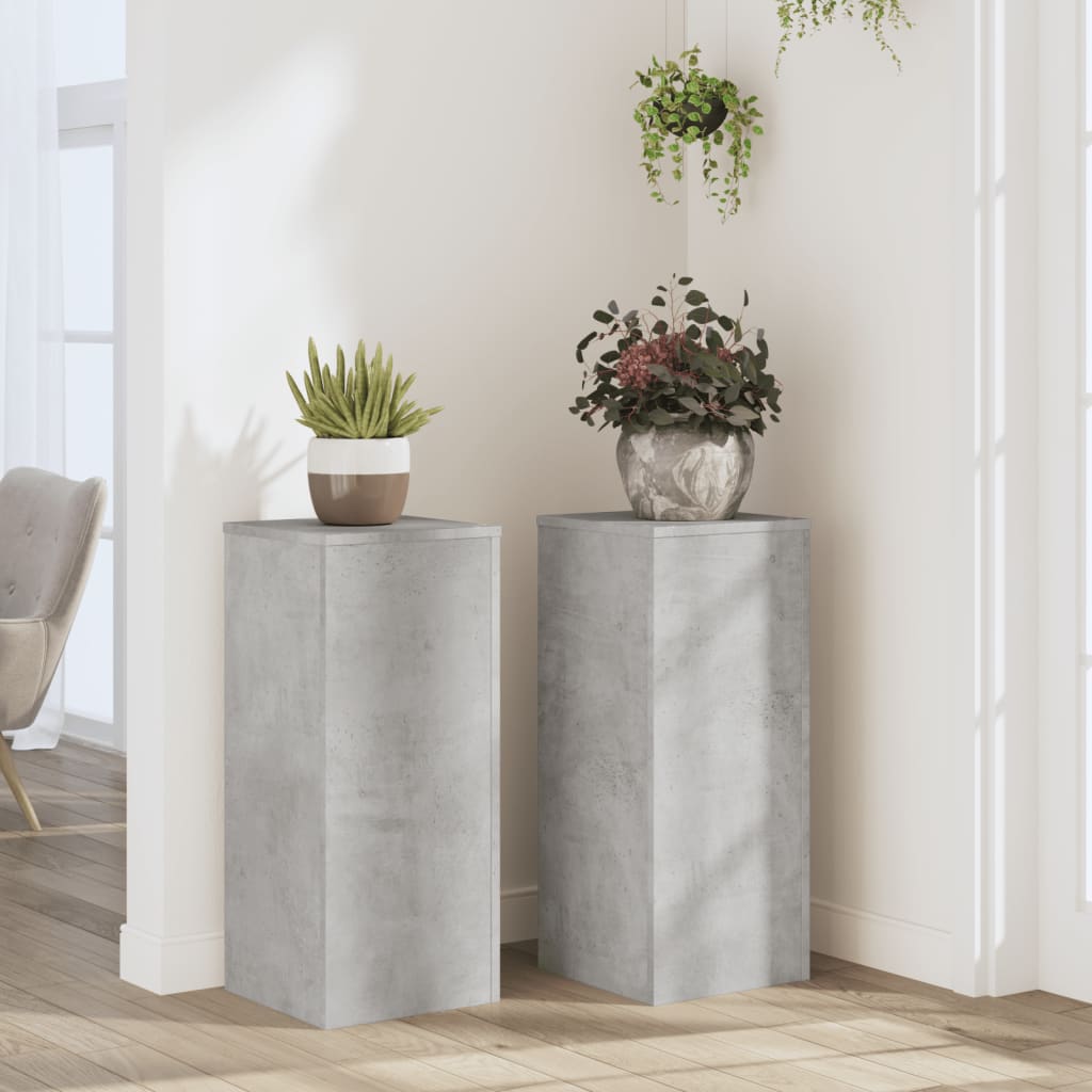 Taimealused 2 tk, betoonhall, 30x30x70 cm, tehispuit
