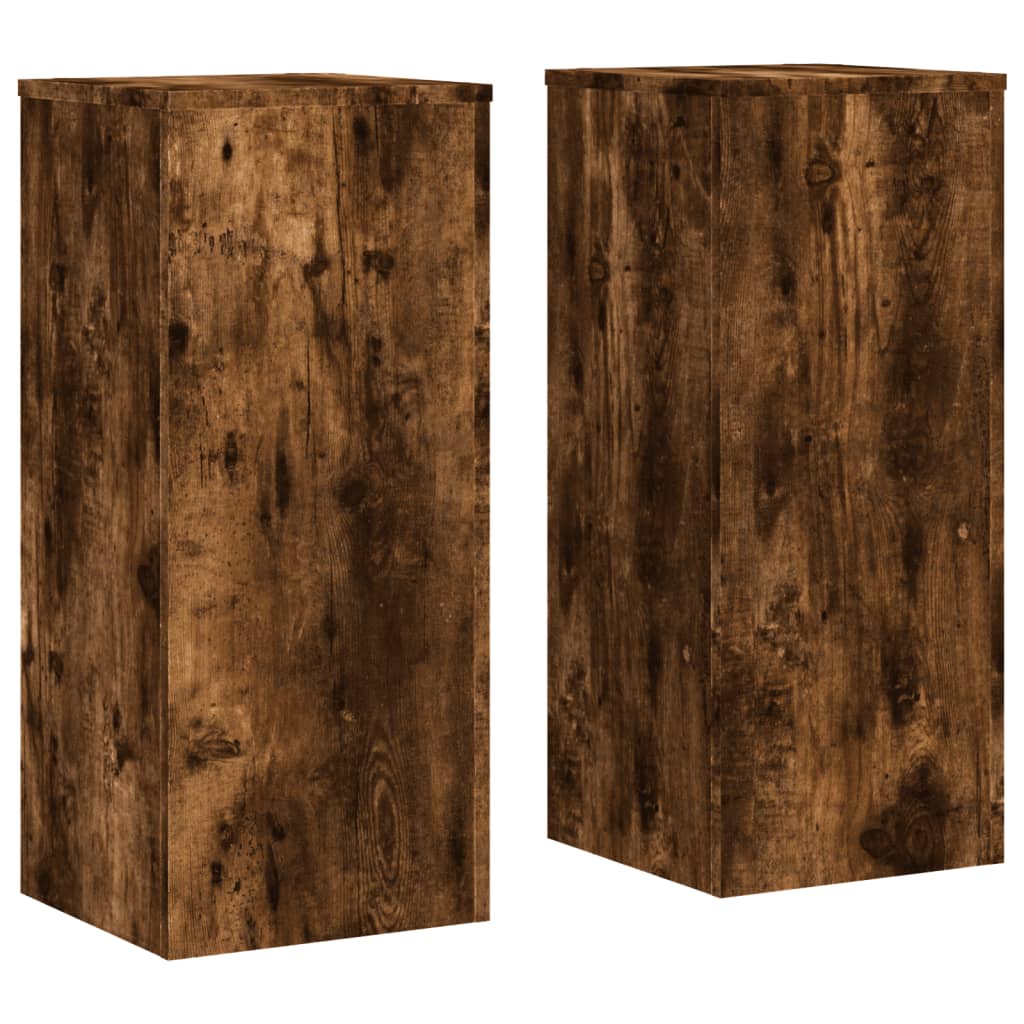 Taimealused 2 tk, suitsutatud tamm, 30x30x70 cm, tehispuit