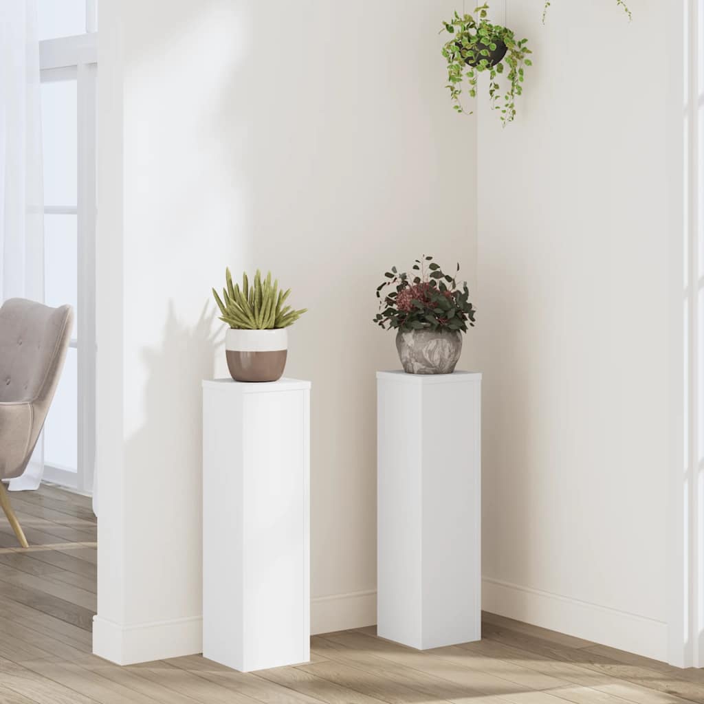 Taimealused 2 tk, valge, 17x17x60 cm, tehispuit
