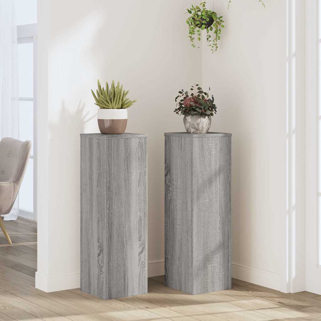 Taimealused 2 tk, hall Sonoma tamm, 25 x 25 x 80 cm, tehispuit