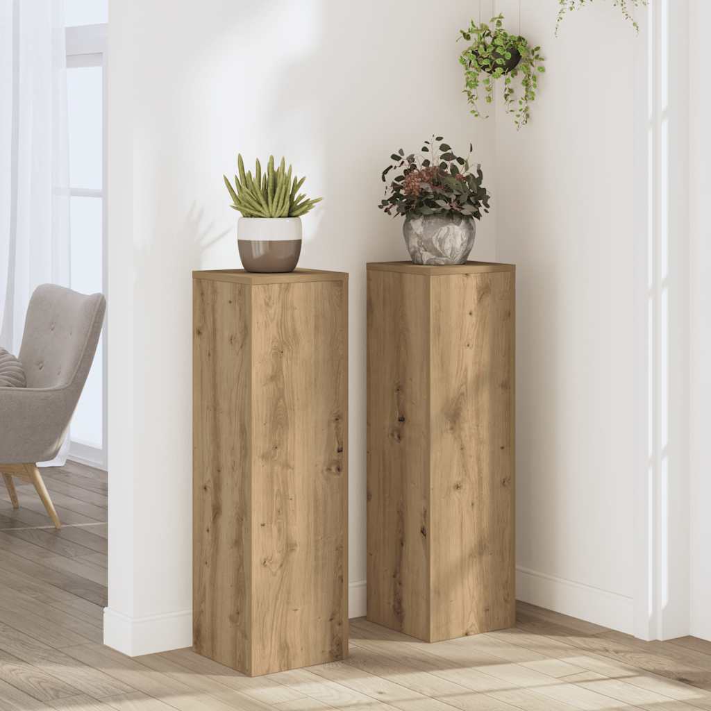 Taimealused 2 tk, käsitöötamm, 25x25x80 cm, tehispuit