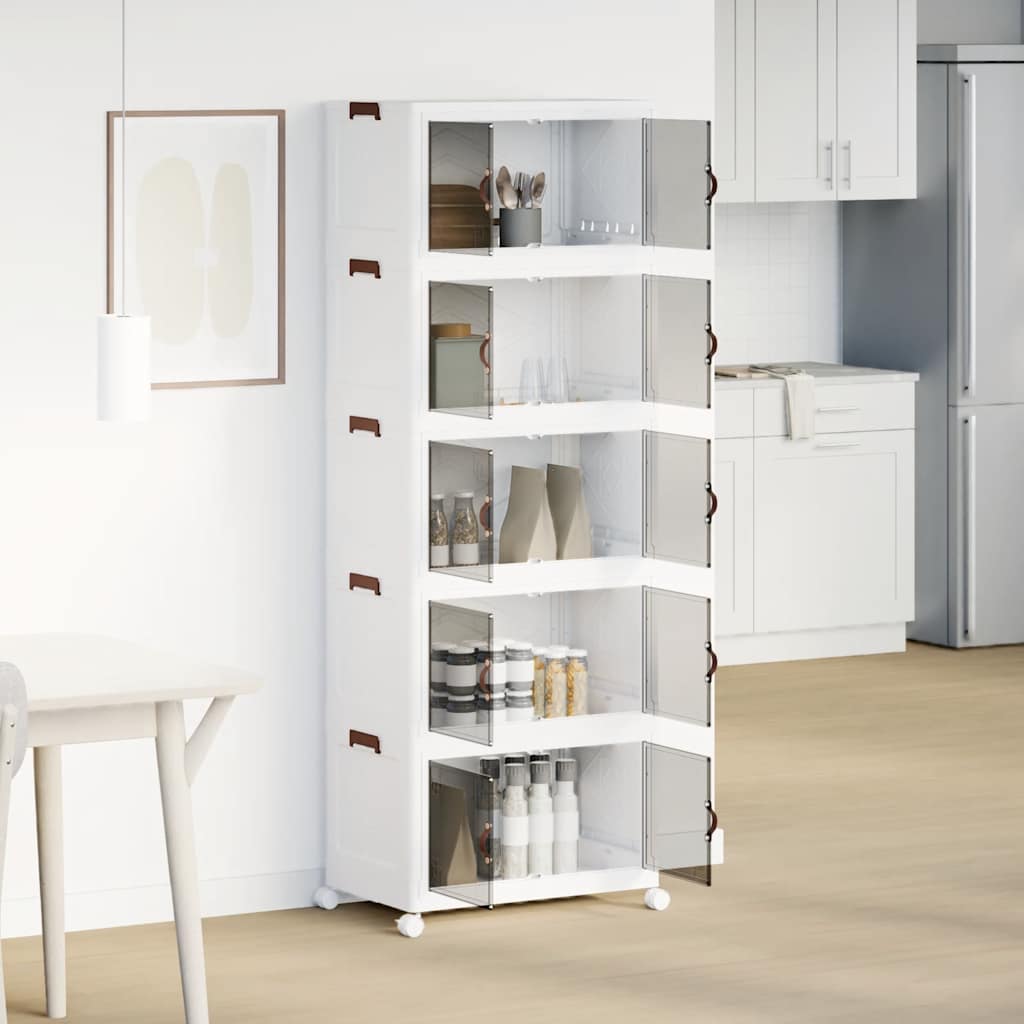 Virnastatav ratastega hoiukast 5-tasandiline 75 L 64x40x179 cm