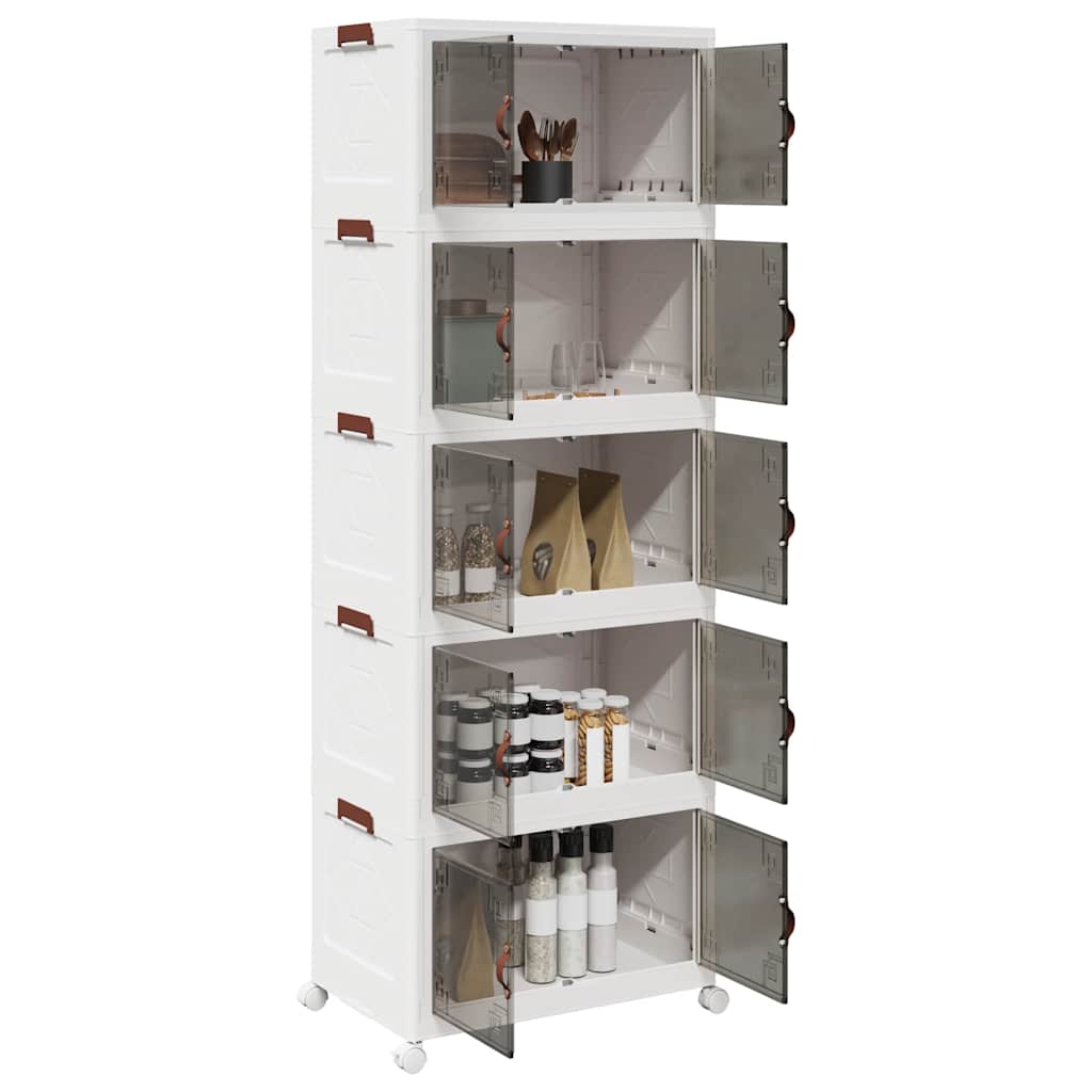 Virnastatav ratastega hoiukast 5-tasandiline 75 L 64x40x179 cm