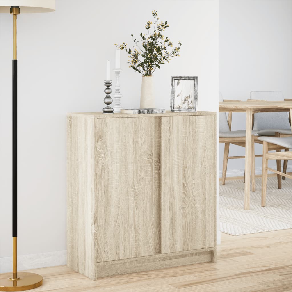 Puhvetkapp LED-tulega, Sonoma tamm, 77x34x85 cm, tehispuit