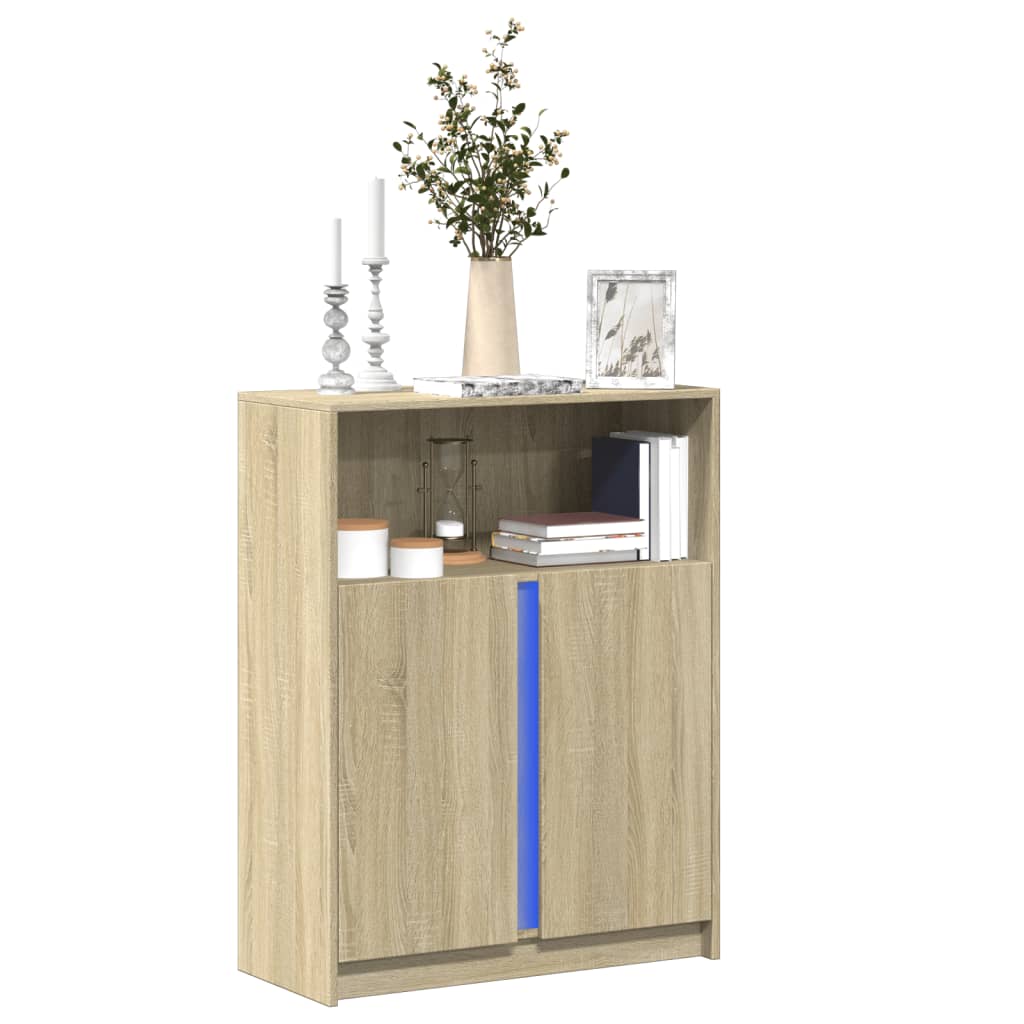 Puhvetkapp LED-tulega, Sonoma tamm, 77 x 34 x 100 cm, tehispuit