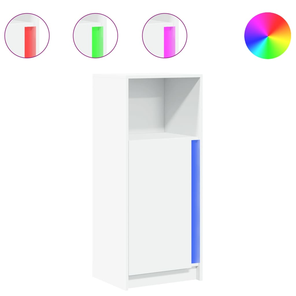 Puhvetkapp LED-tulega, valge, 42,5x34x100 cm, tehispuit