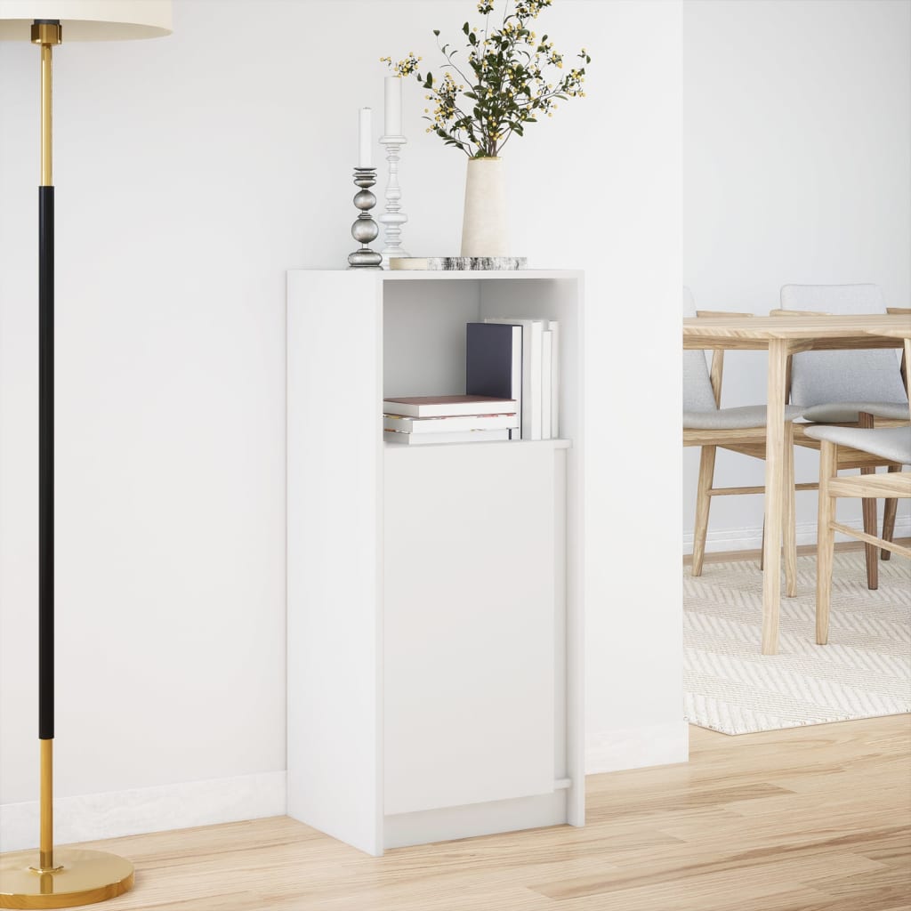 Puhvetkapp LED-tulega, valge, 42,5x34x100 cm, tehispuit
