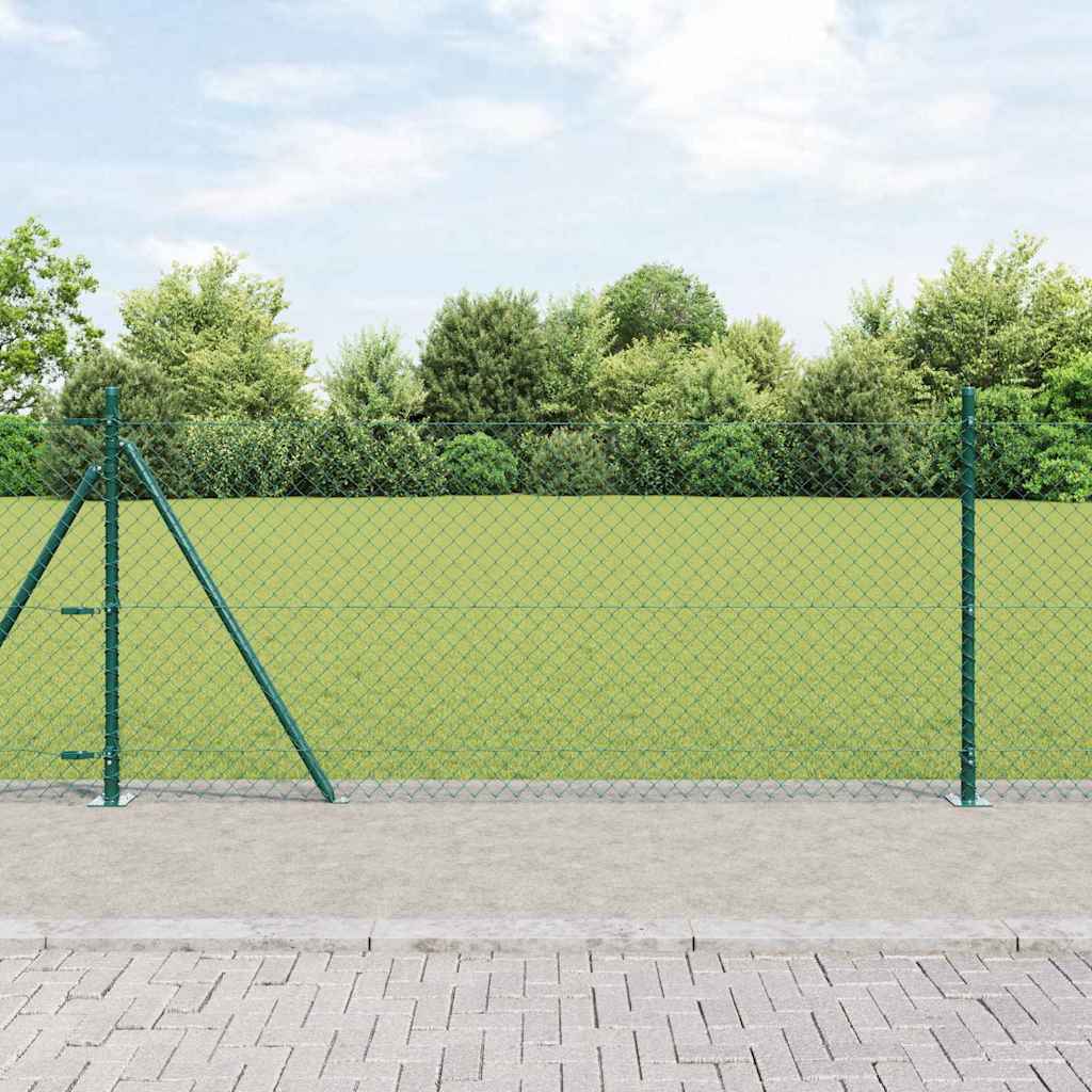 Ahelaaed betoonalusel 1 x 25 m PVC-kaetud teras Roheline Võrk