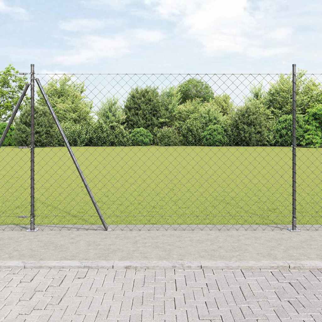 Ahelaaed betoonalusel 25 x 1,5 m PVC-kaetud teras Hall Võrk