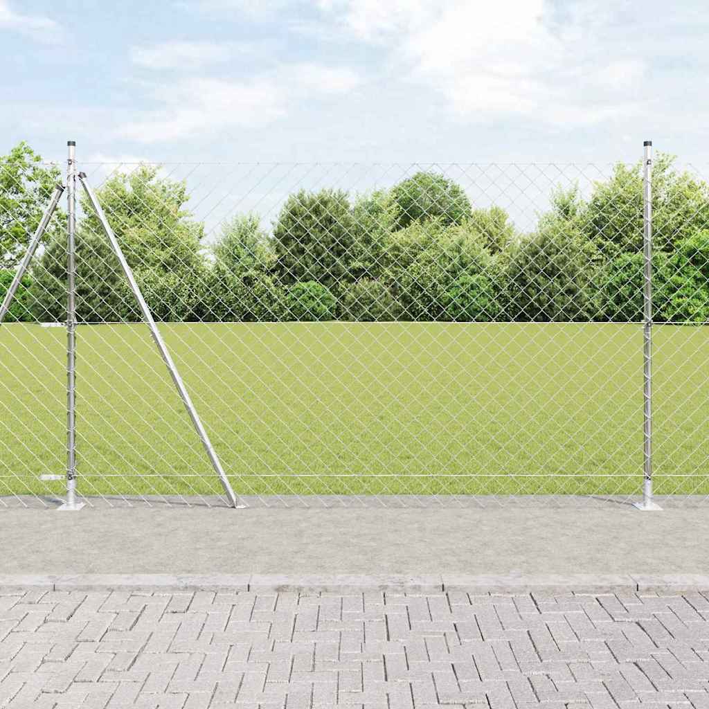 Ahelaaed betoonalusel 10 x 1,4 m Tsingitud teras Hõbedane Võrk