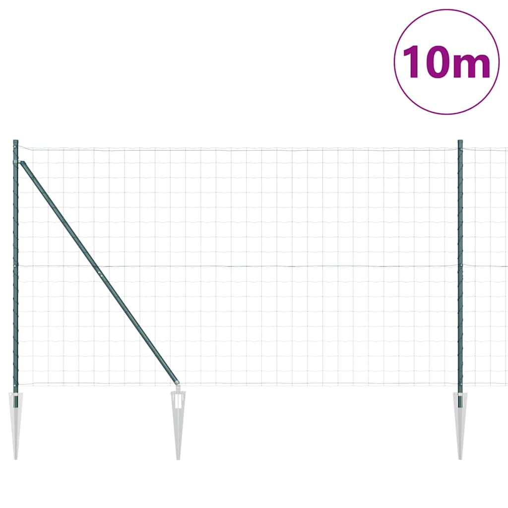 Euro Aed Okastega 10 x 1,5 m PVC-kaetud teras Roheline Võrk