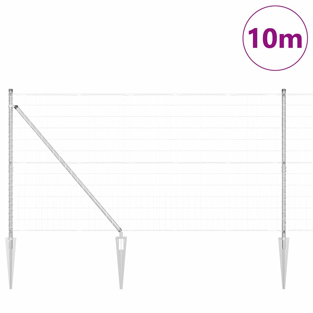 Väli-Euro Piire Spikritega 10 x 1,4 m Tsingitud teras Hõbedane