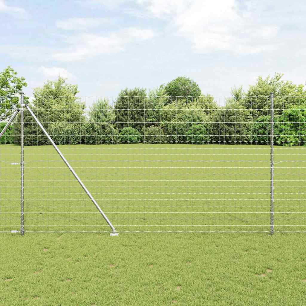 Väli Euro Aed Nokkadega 10 x 1,5 m Tsingitud teras Hõbedane
