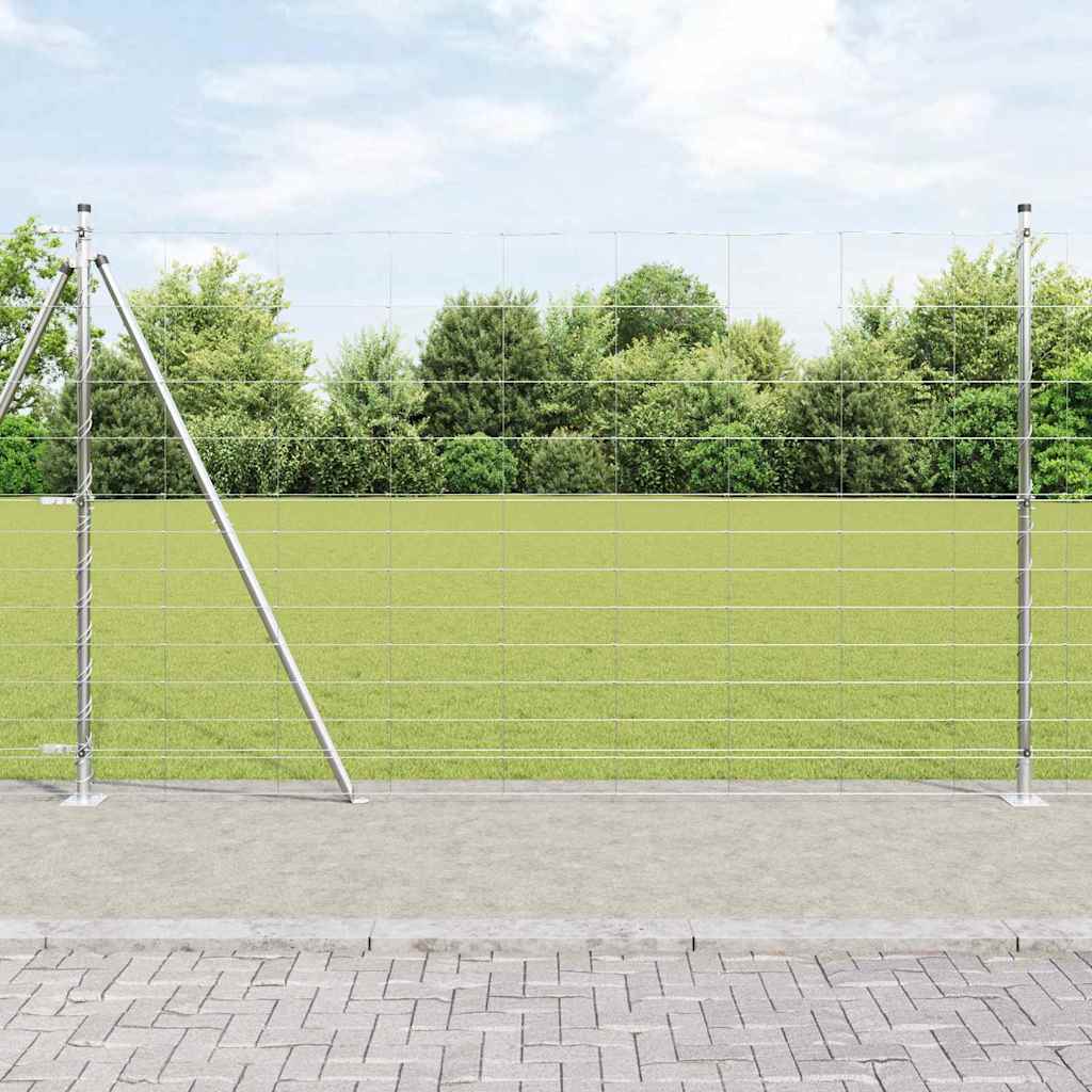 Keermestatud Traadi Aed Betoonalusega 25 x 1,5 m Hõbedane Võrk