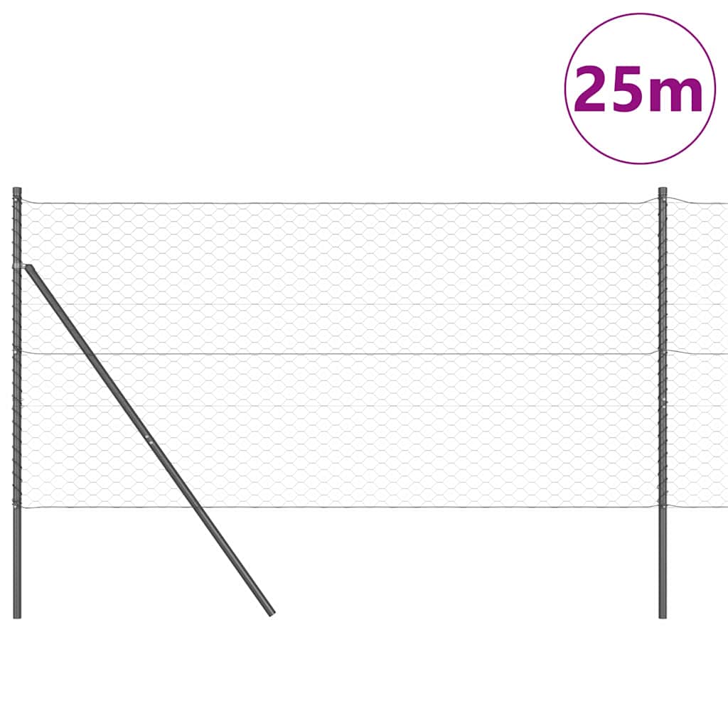 Keenutatud aiaposti fikseerija 25 x 1 m PVC-kaetud teras Hall