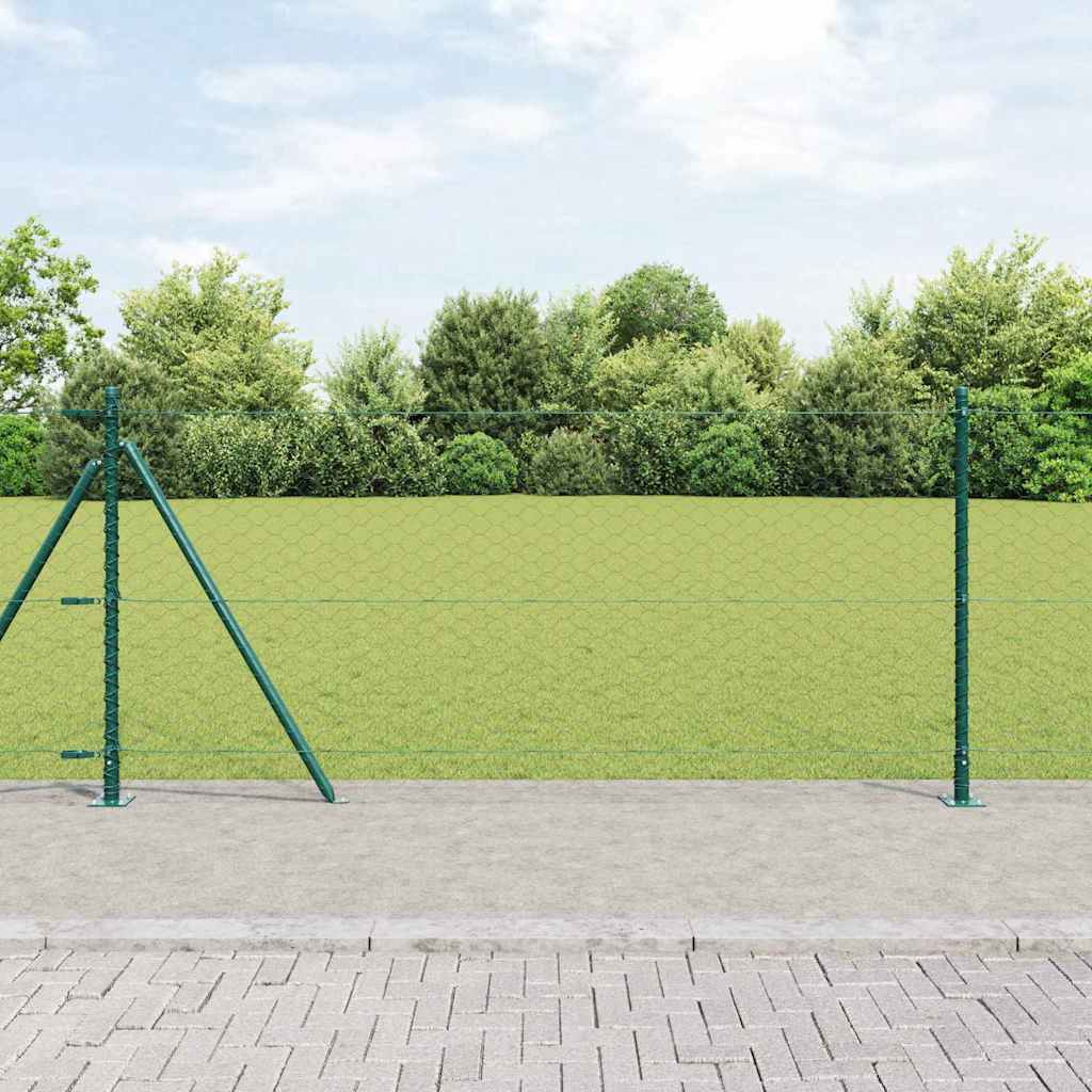 Heksagonaalne aiaelement betoonalusel 25 x 1 m PVC-kaetud teras