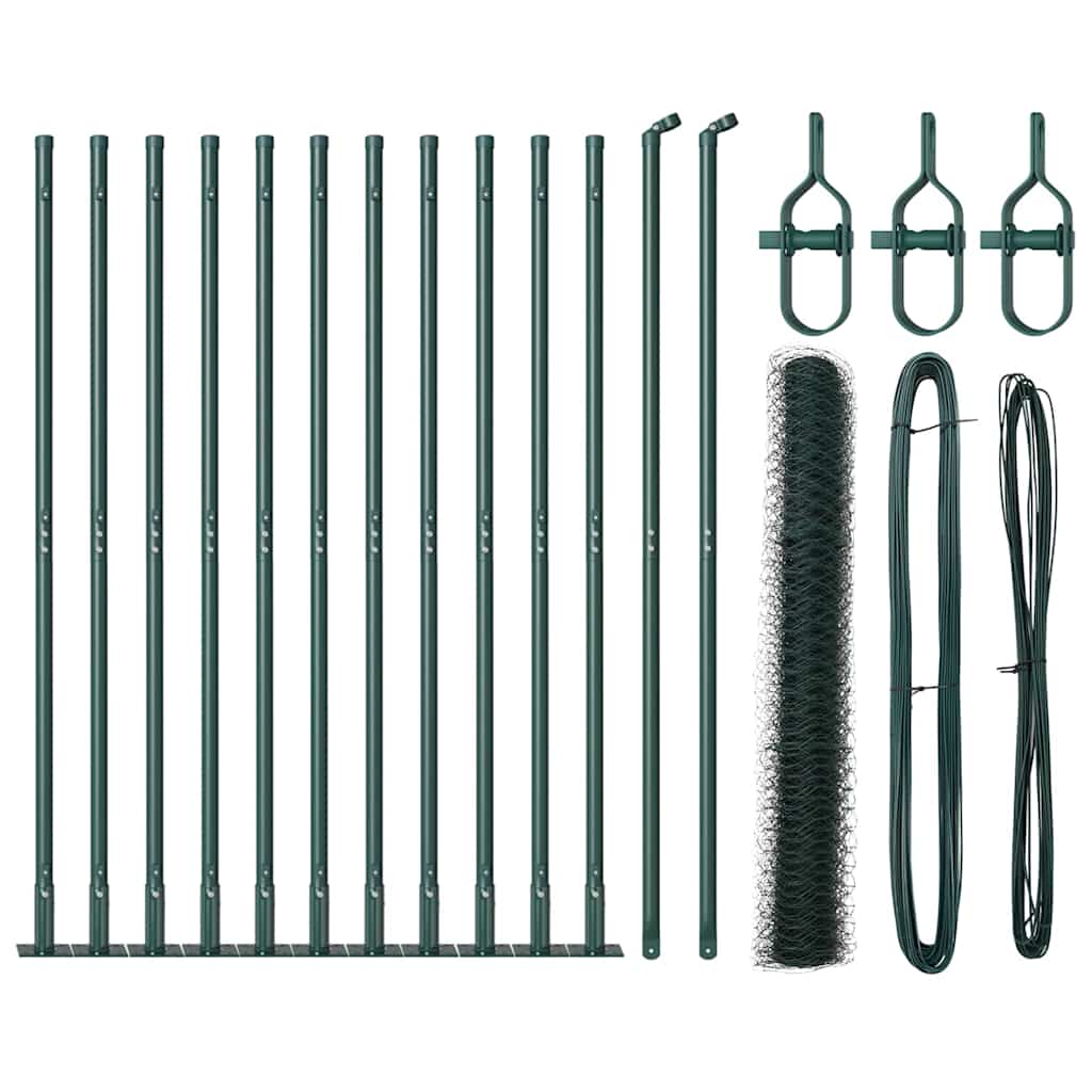 Heksagonaalne aiaelement betoonalusel 25 x 1 m PVC-kaetud teras