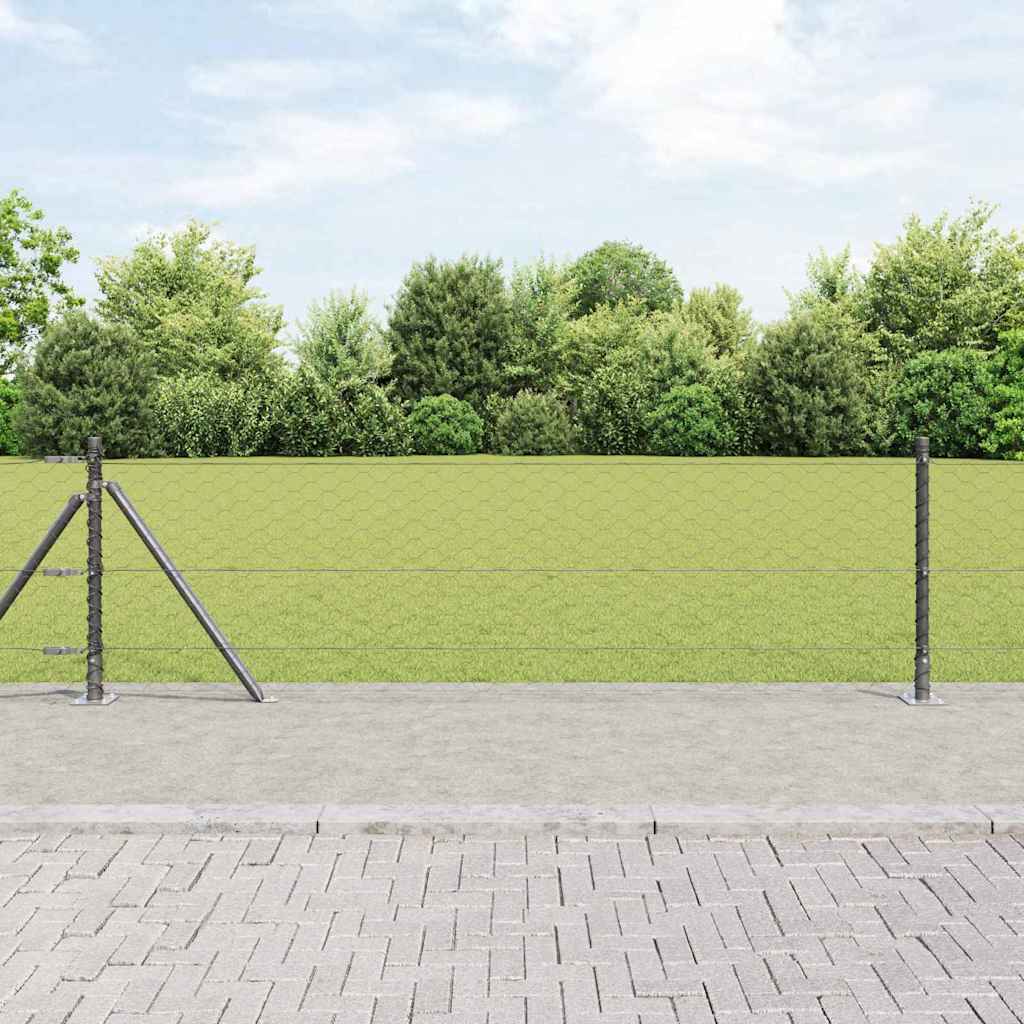 Heksagonaalne aiaelement betoonalusel 25 x 0,5 m Hall Võrk