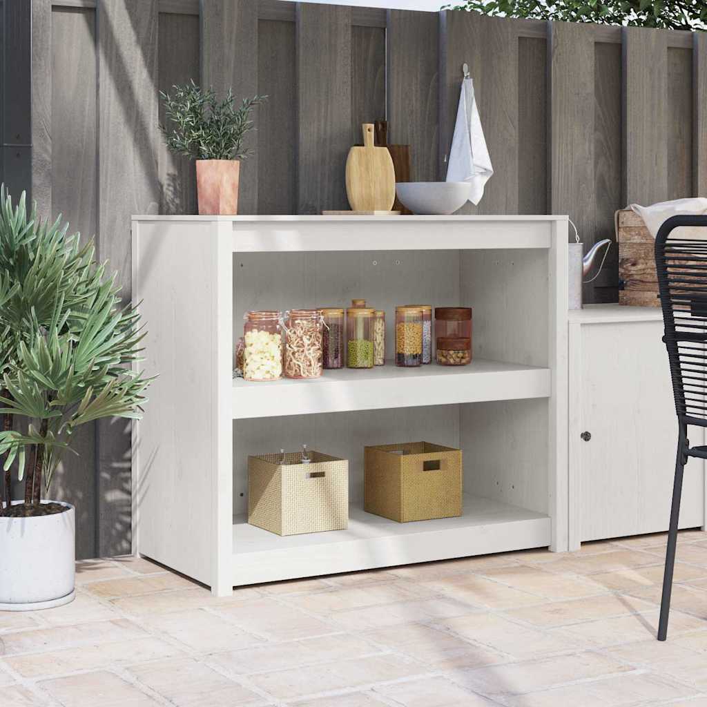 Köögikapp riiuliga MEPPEL Valge 106 x 55 x 92 cm Tahke mänd