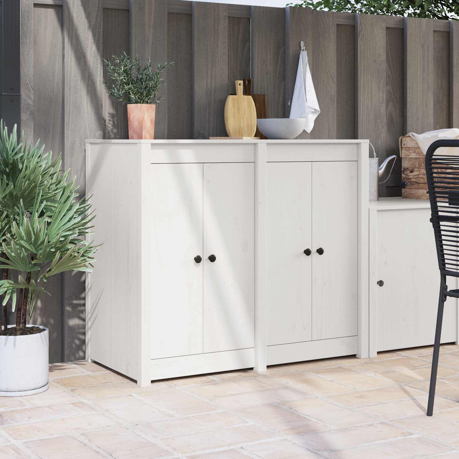 Köök uks MEPPEL 2 tk Valge 50 x 9 x 82 cm Männipuit