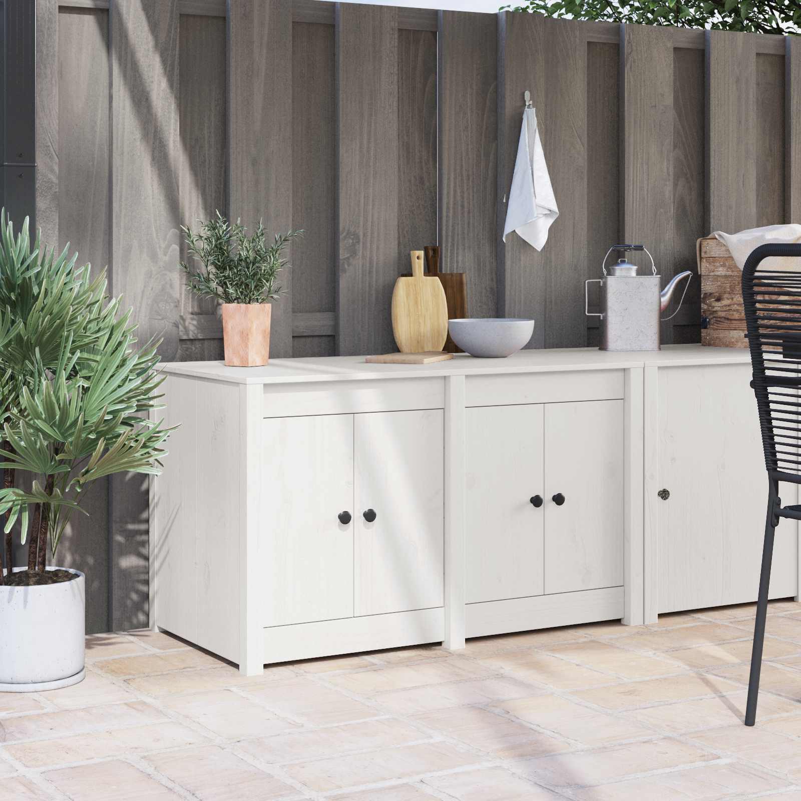 Köögikapp riiuliga MEPPEL Valge 106 x 55 x 64 cm Männipuit