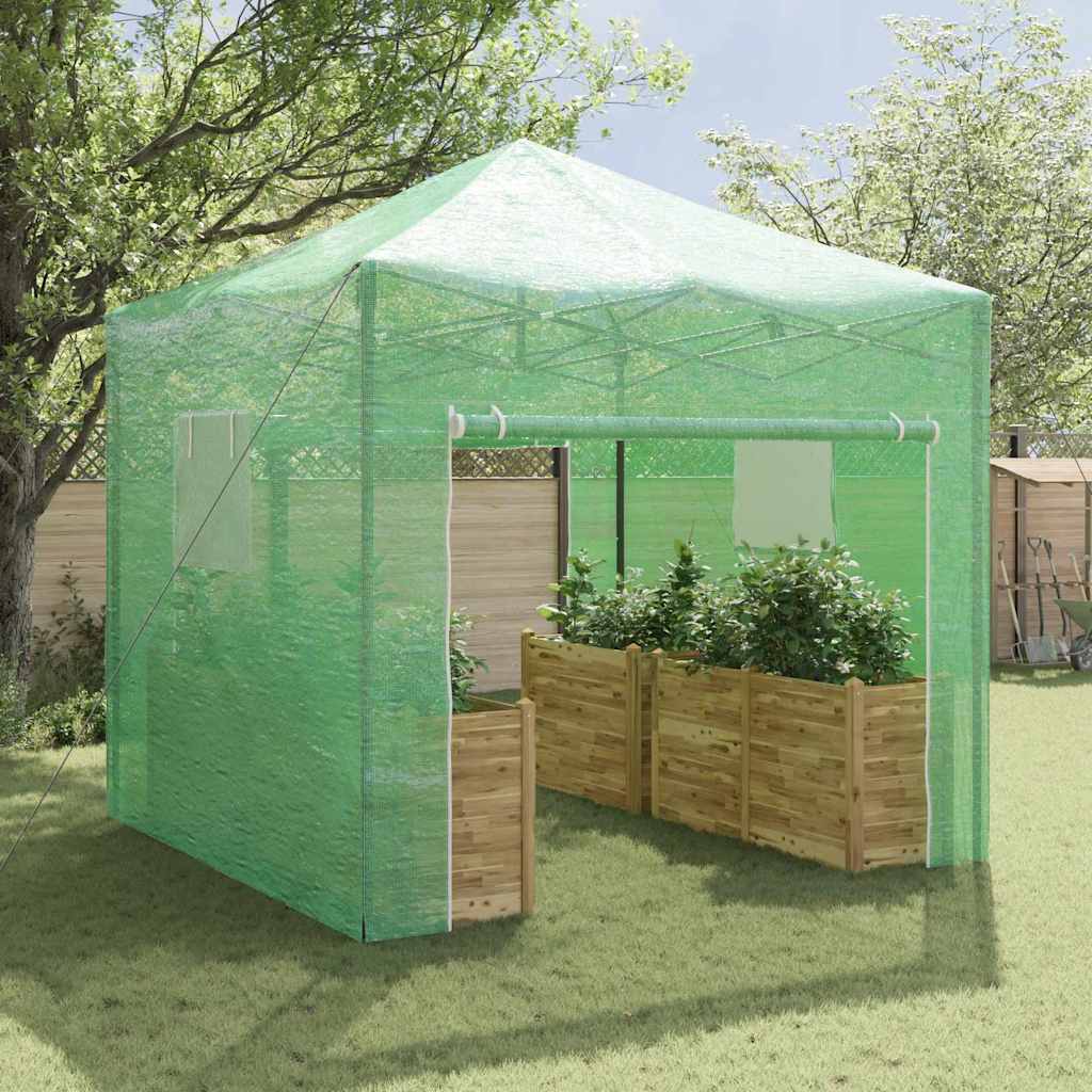 Kasvuhoone koos pop-up raami Roheline 290 x 290 x 315 cm Raud