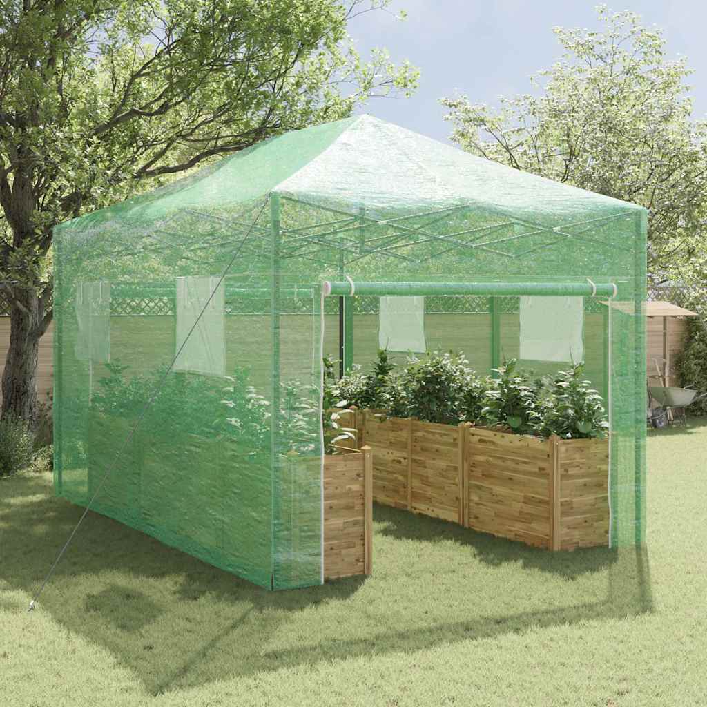 Kasvuhoone koos pop-up raami Roheline 290 x 430 x 315 cm Raud