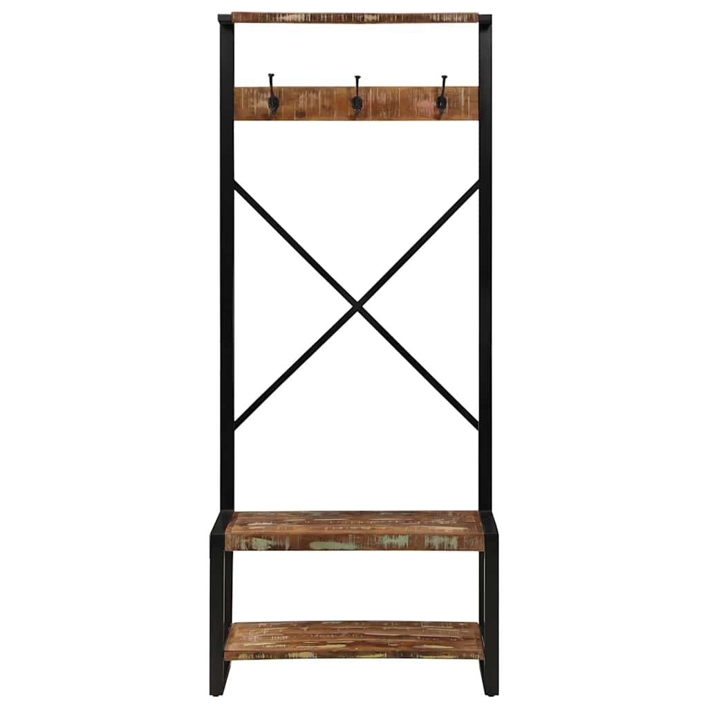 Mitmevärviline riidenagi 80x40x190 cm taaskasutatud täispuit