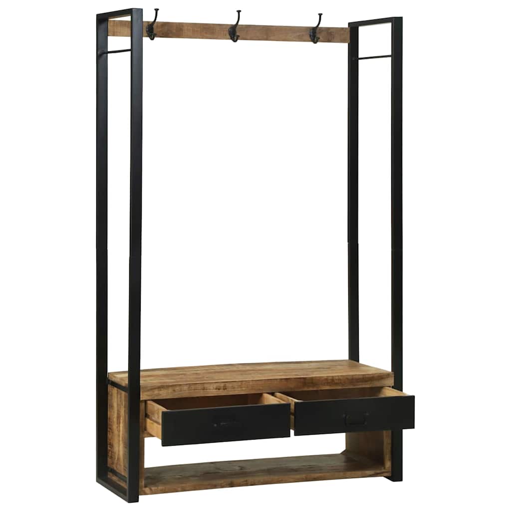 Riidepuu sahtliga riiuliga Pruun 110 x 40 x 179 cm Mangopuit