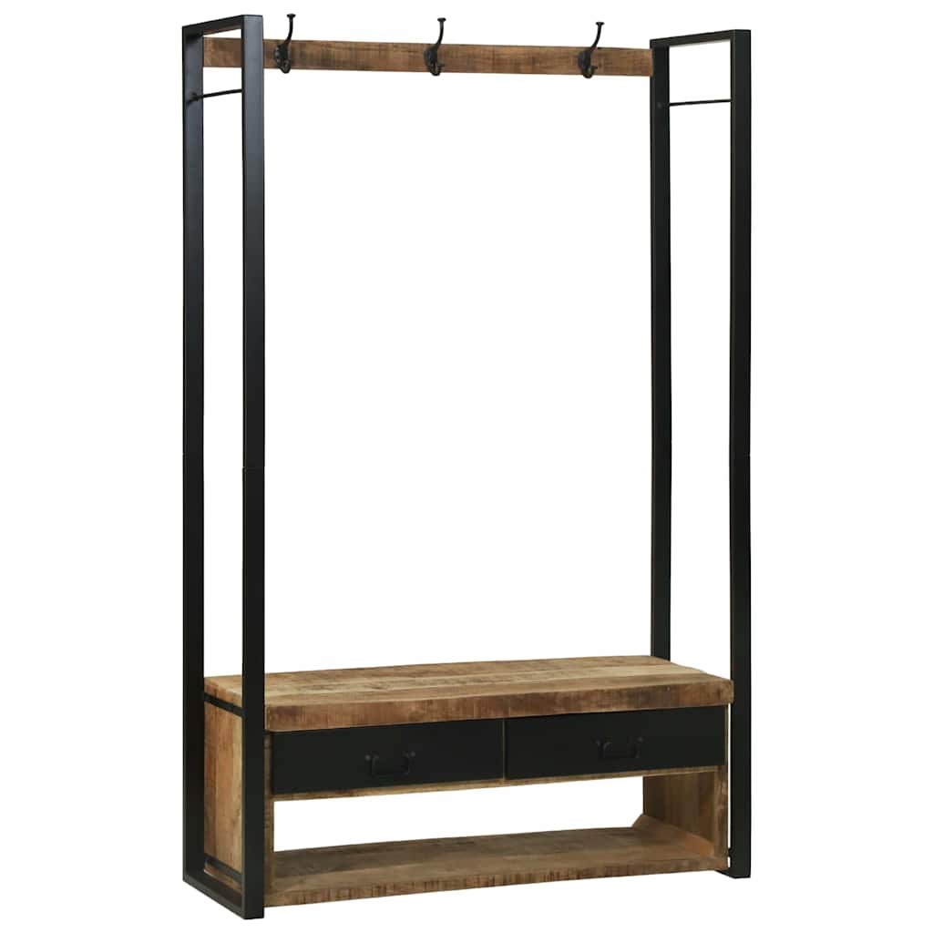 Riidepuu sahtliga riiuliga Pruun 110 x 40 x 179 cm Mangopuit