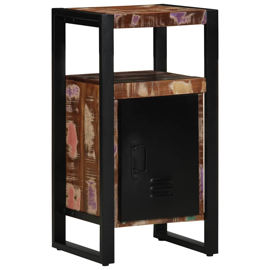 Vannitoa kapp uksega Pruun 40 x 35 x 75 cm Tugev taastatud puit