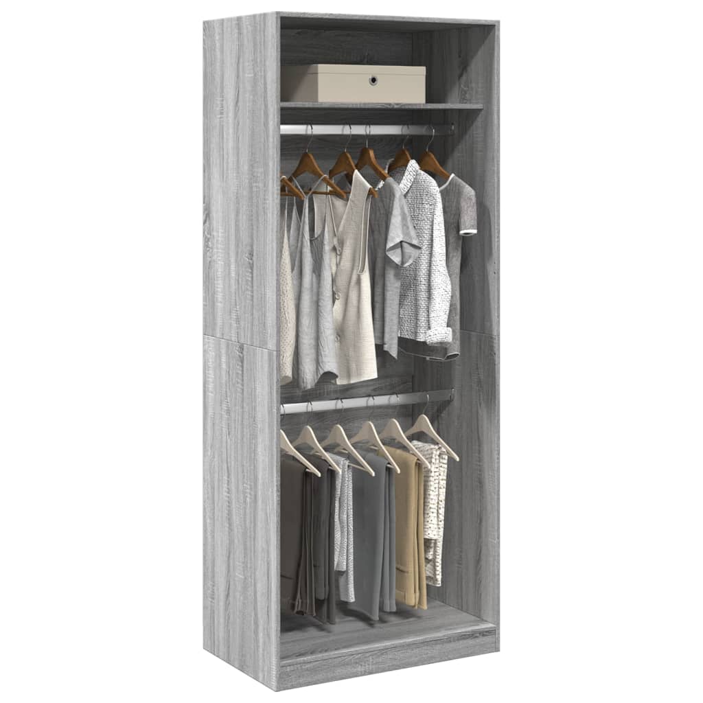 Riidekapp, hall Sonoma tamm, 80x50x200 cm, tehispuit